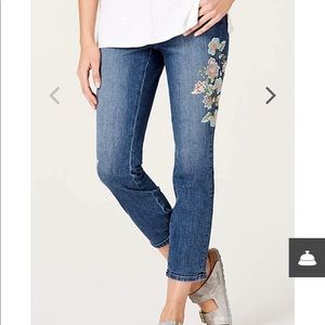 EUC J.Jill flower cropped jeans. Size 18